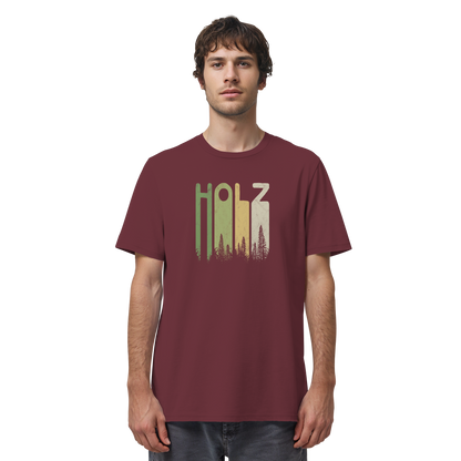 Holz Retro Wald Schriftzug - Organic Shirt