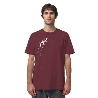 Gecko Eidechse Silhouette hell - Organic Shirt