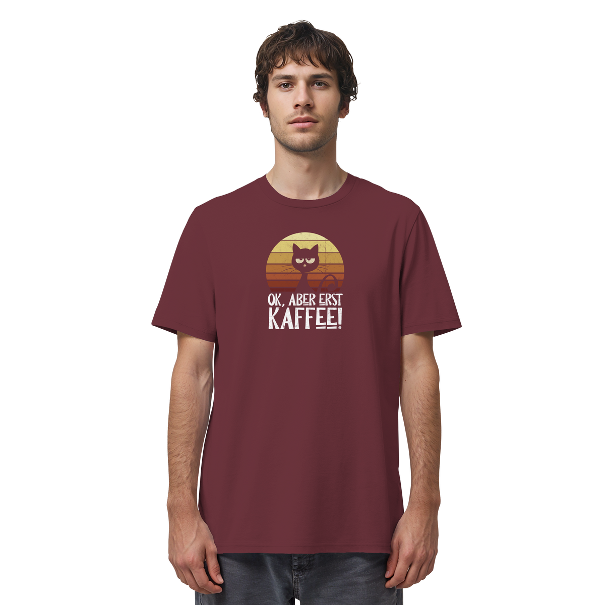 Ok, aber erst Kaffee | launische Katze - Organic Shirt