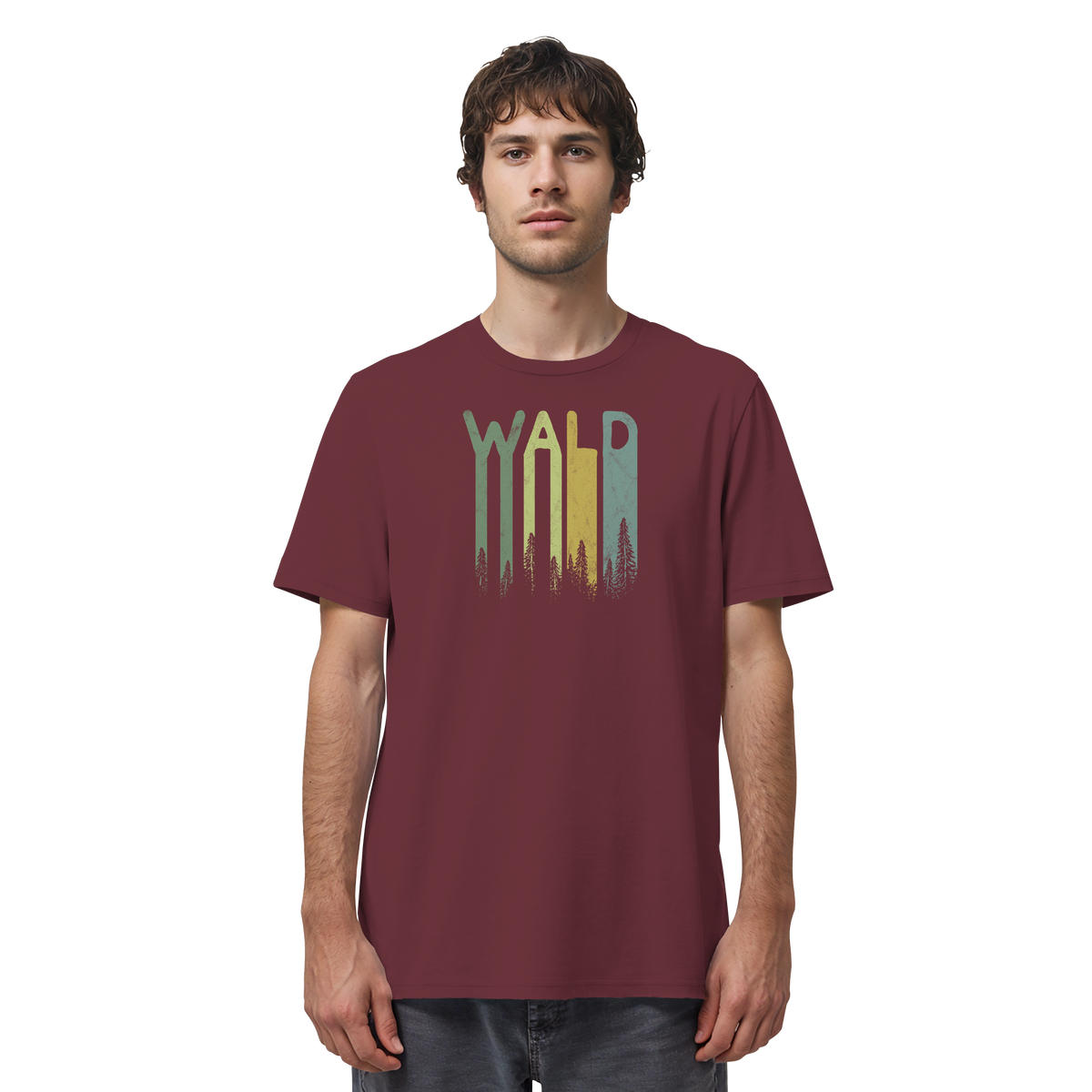 Wald Retro Forst Schriftzug - Organic Shirt