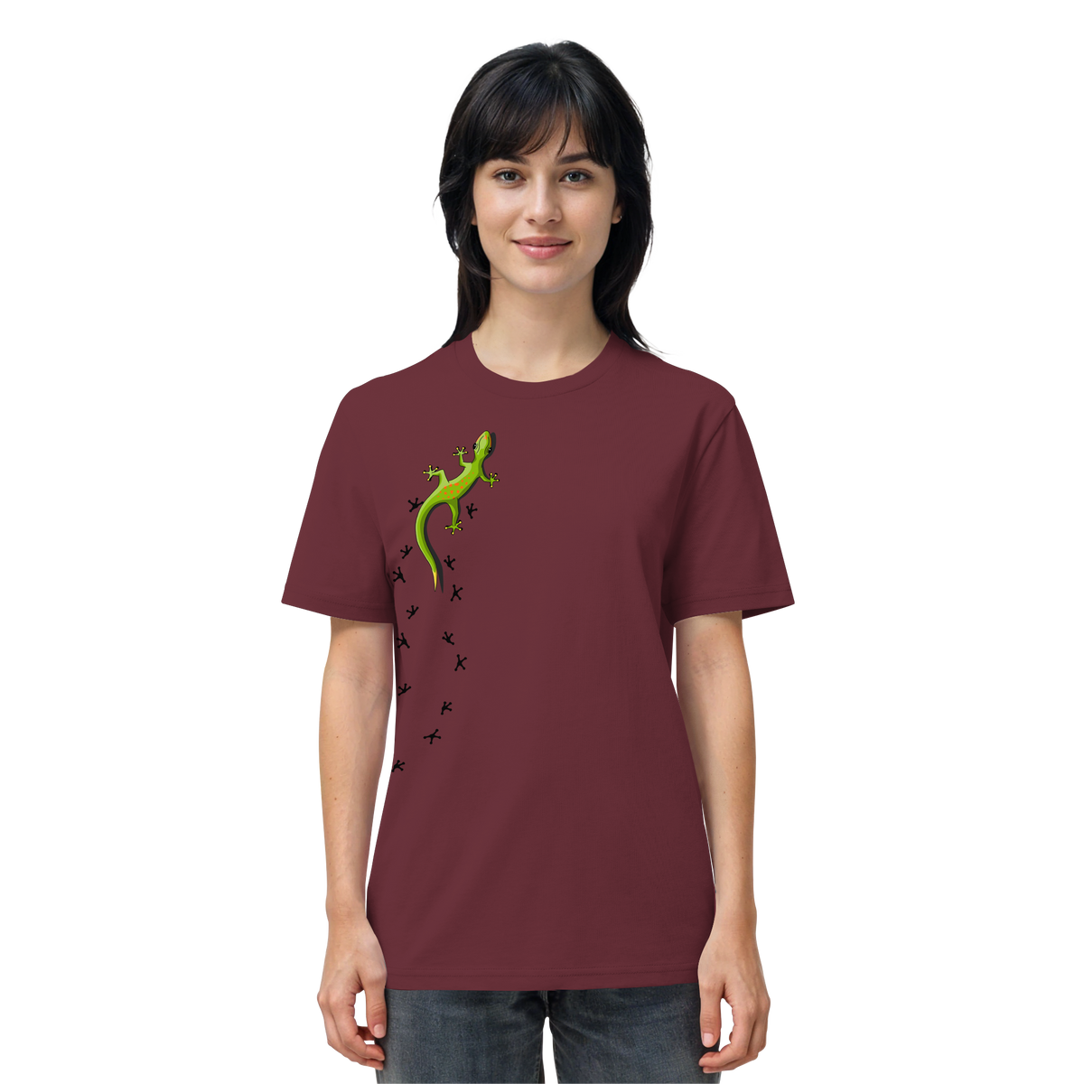 Kletternder Gecko mit Spuren - Organic Shirt