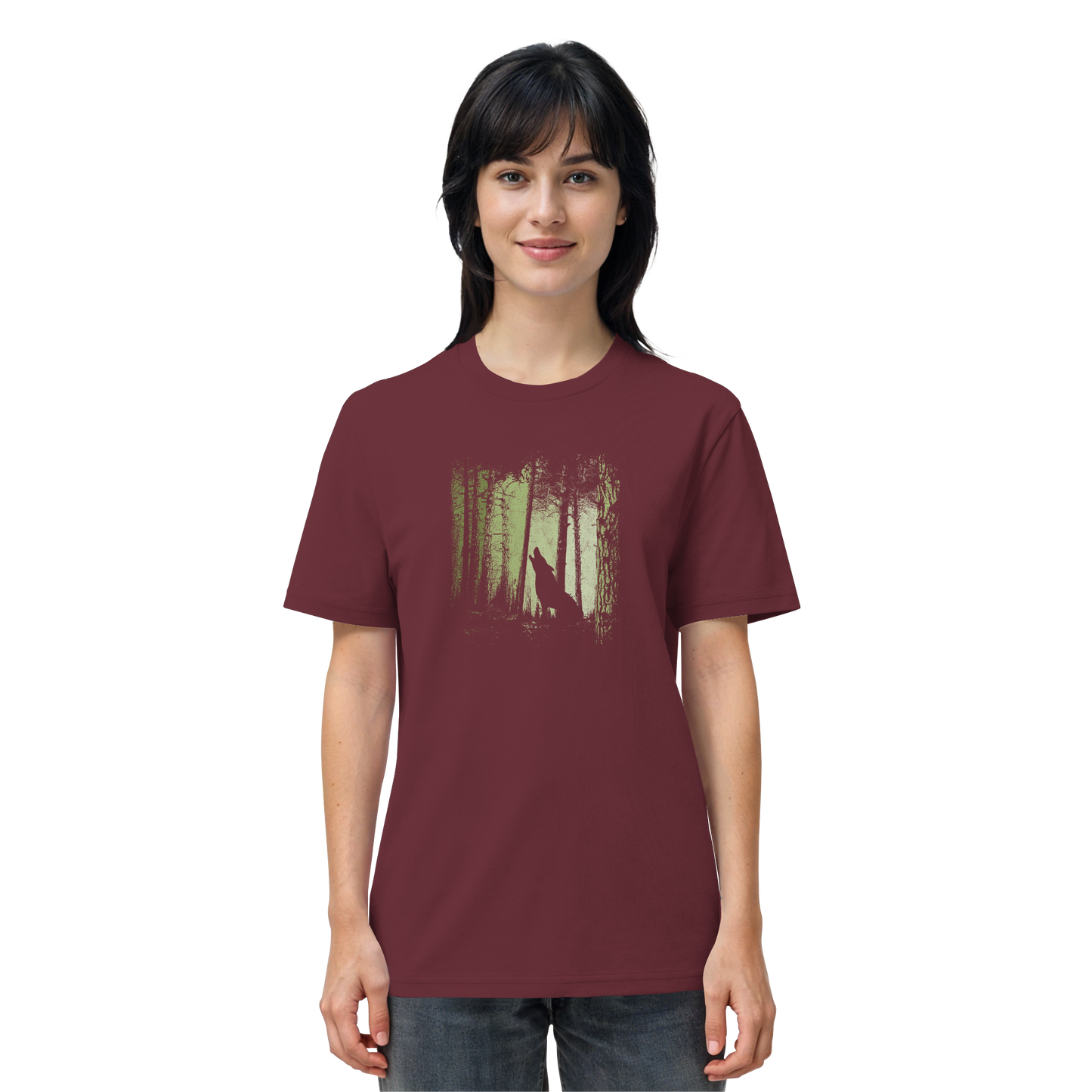 Einsamer Wolf im Zwielicht Wald  - Organic Shirt