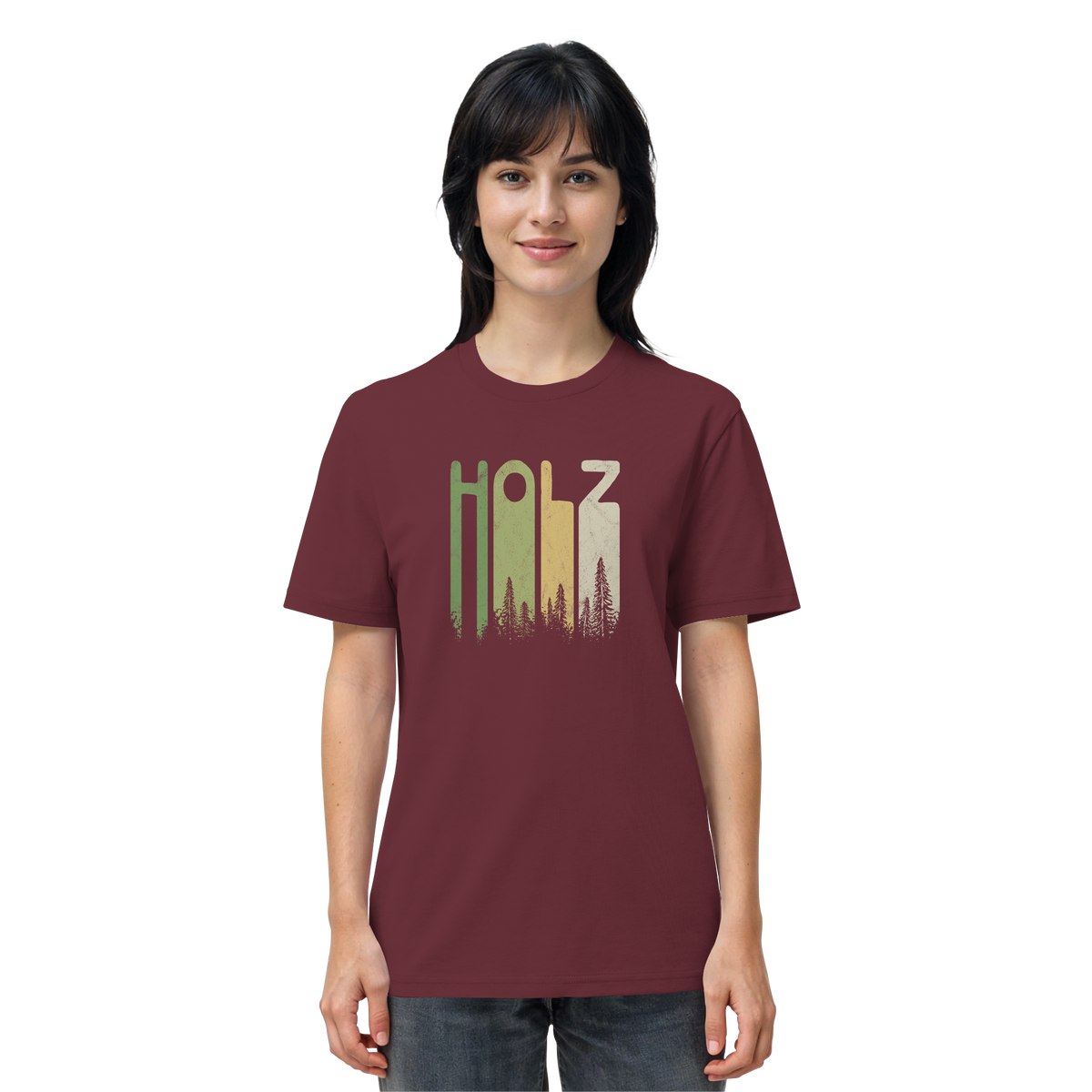 Holz Retro Wald Schriftzug - Organic Shirt