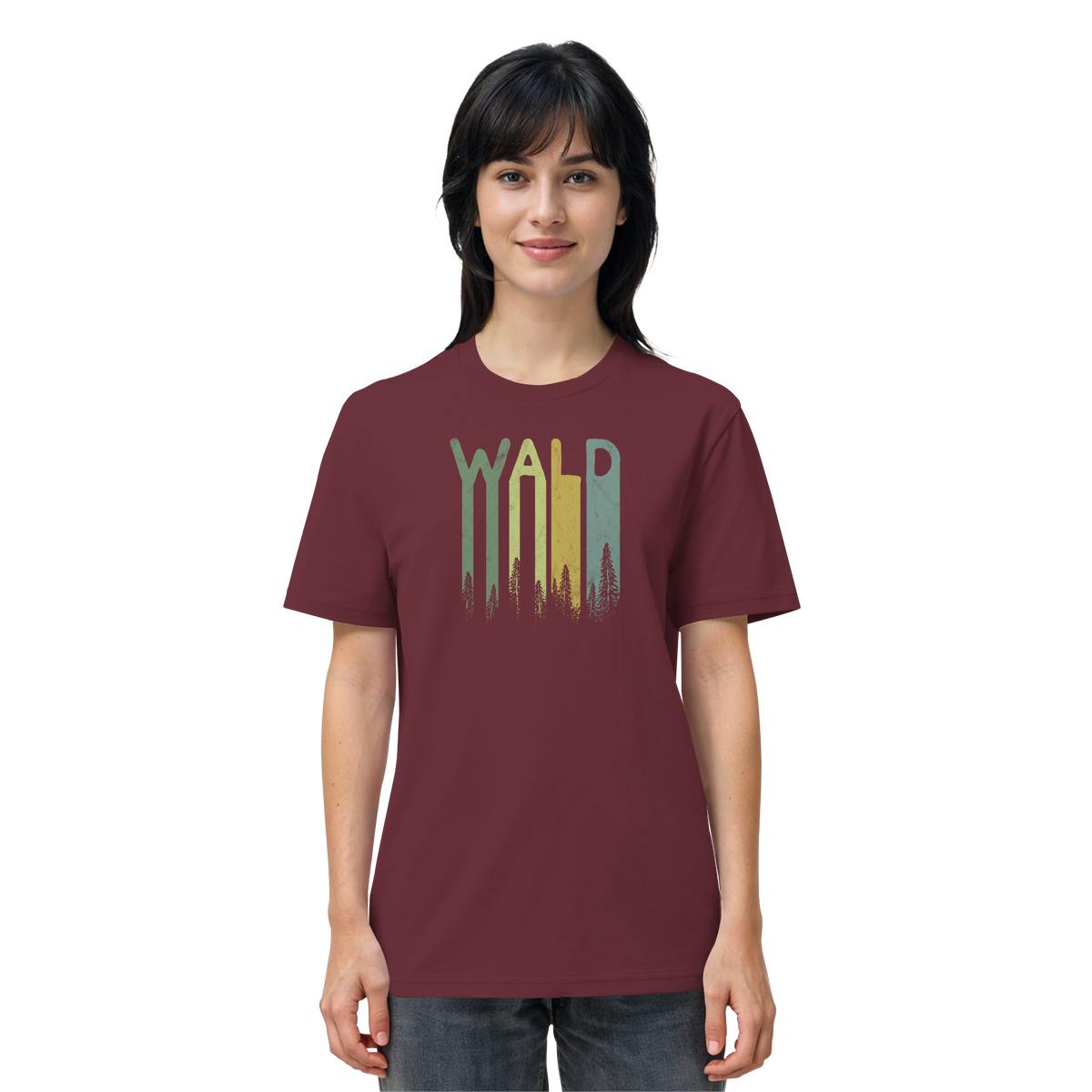 Wald Retro Forst Schriftzug - Organic Shirt