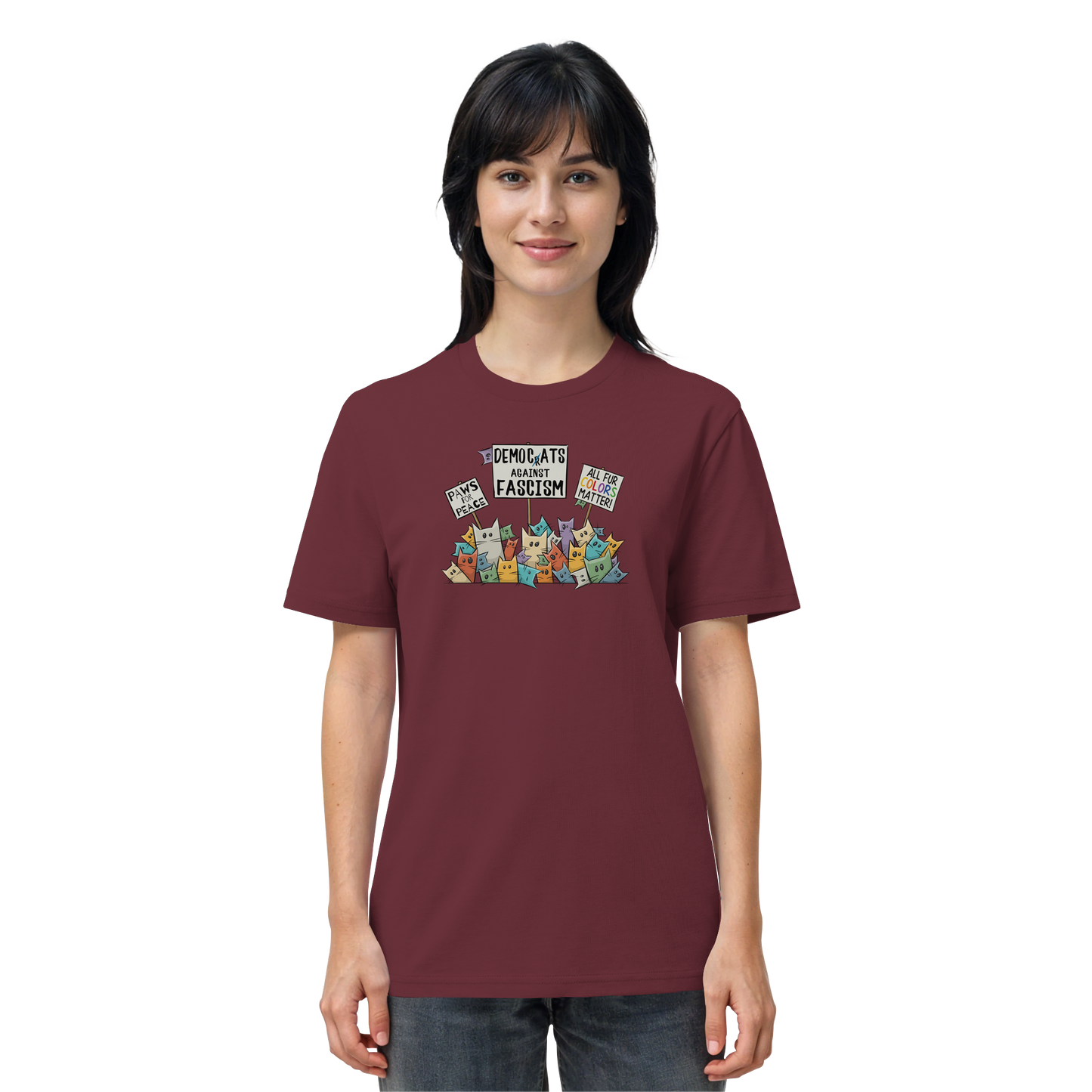 Demo-Katzen gegen Faschismus und für Vielfalt - Organic Shirt