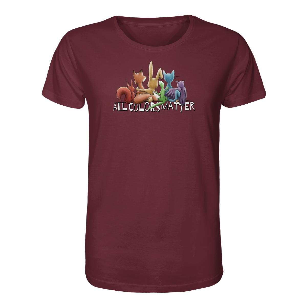 All Colors Matter! Regenbogen Tiere für Vielfalt - Organic Shirt