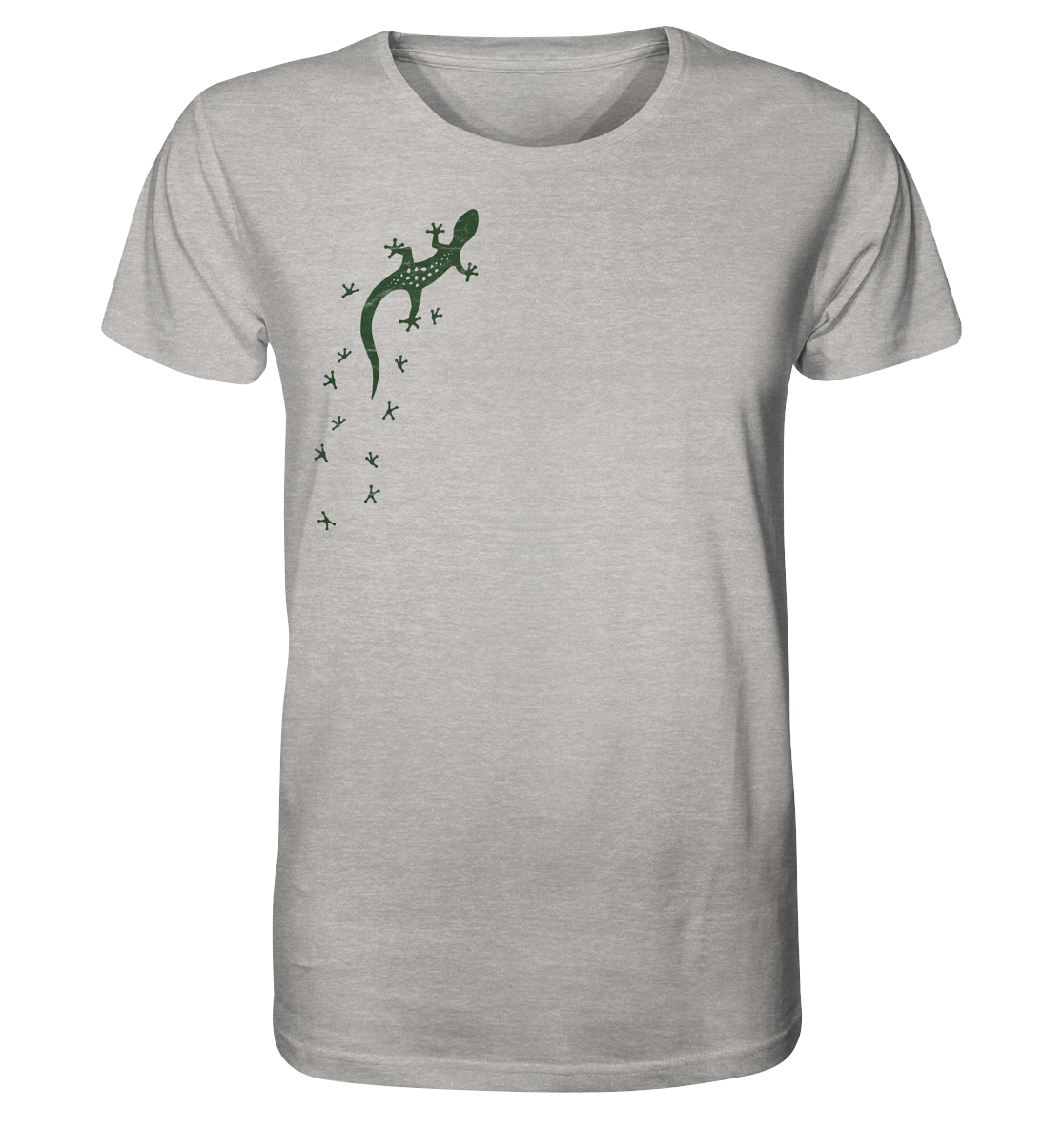 Gecko Eidechse Silhouette dunkel - Organic Shirt