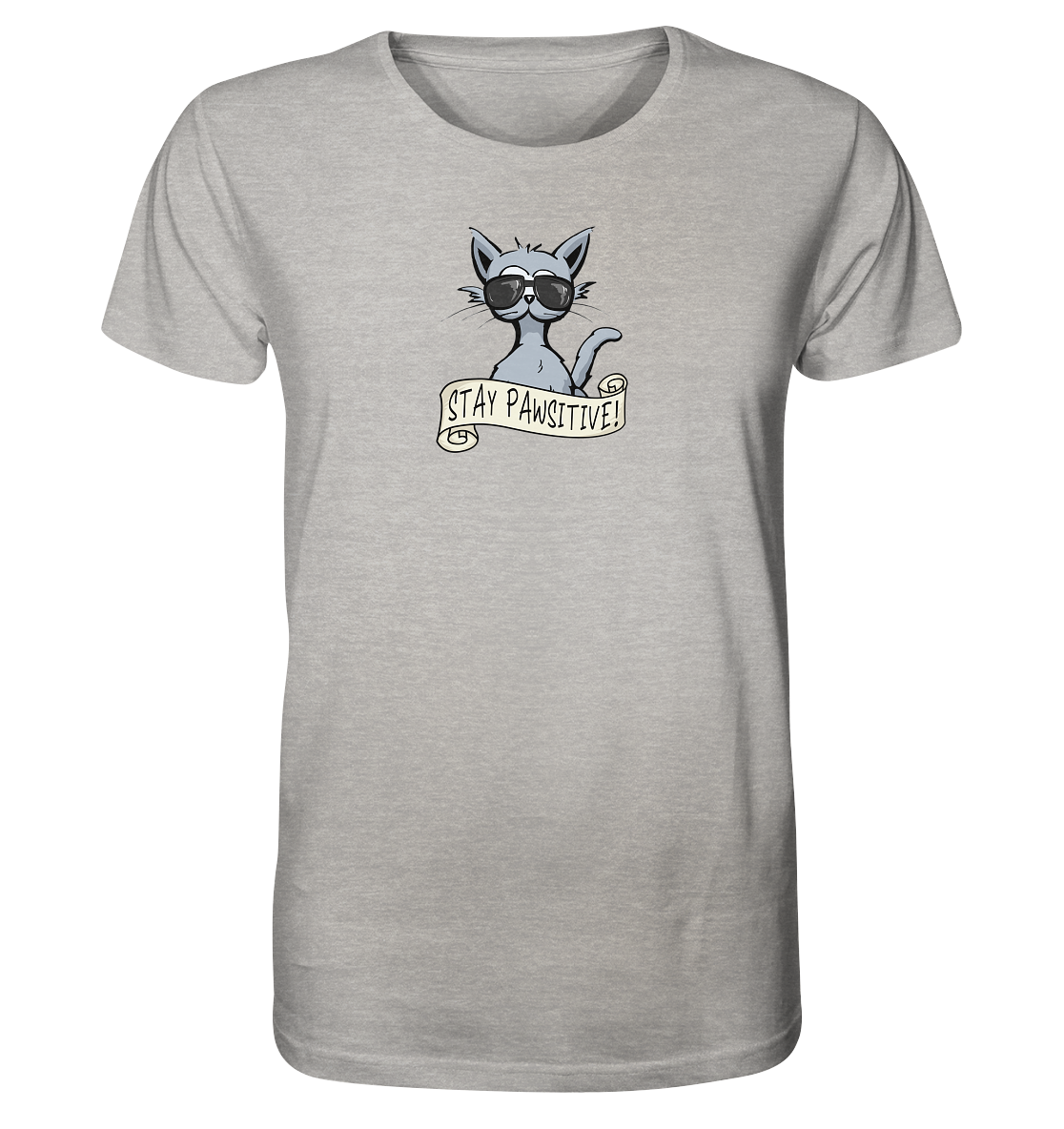 Stay Pawsitive Bleib lässig Hipster Katze - Organic Shirt