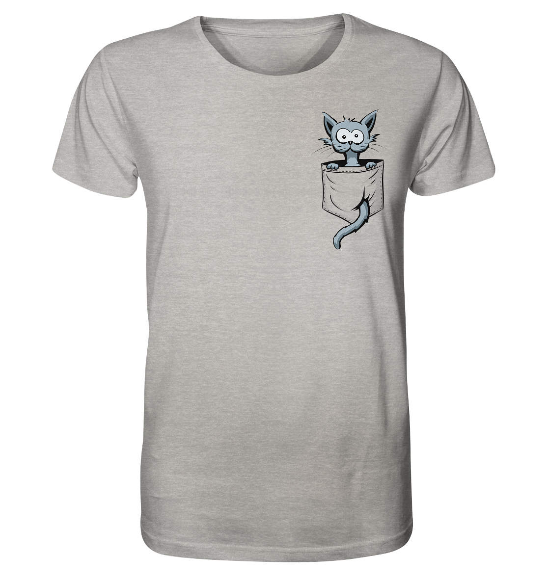 Verrückte Katze in Deiner Brust-Tasche - Organic Shirt