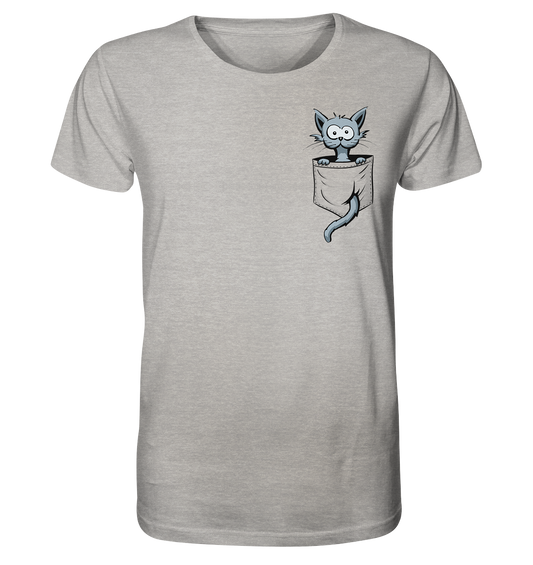 Verrückte Katze in Deiner Brust-Tasche - Organic Shirt