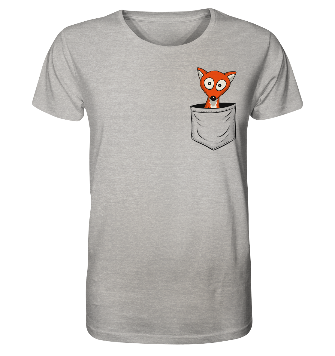 Fuchs in der Brusttasche | Taschen-Fuchs - Organic Shirt
