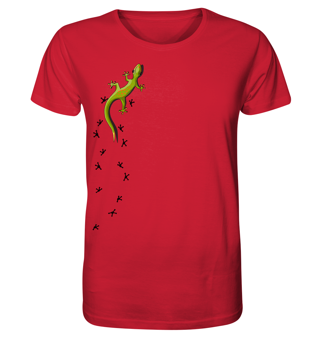 Kletternder Gecko mit Spuren - Organic Shirt