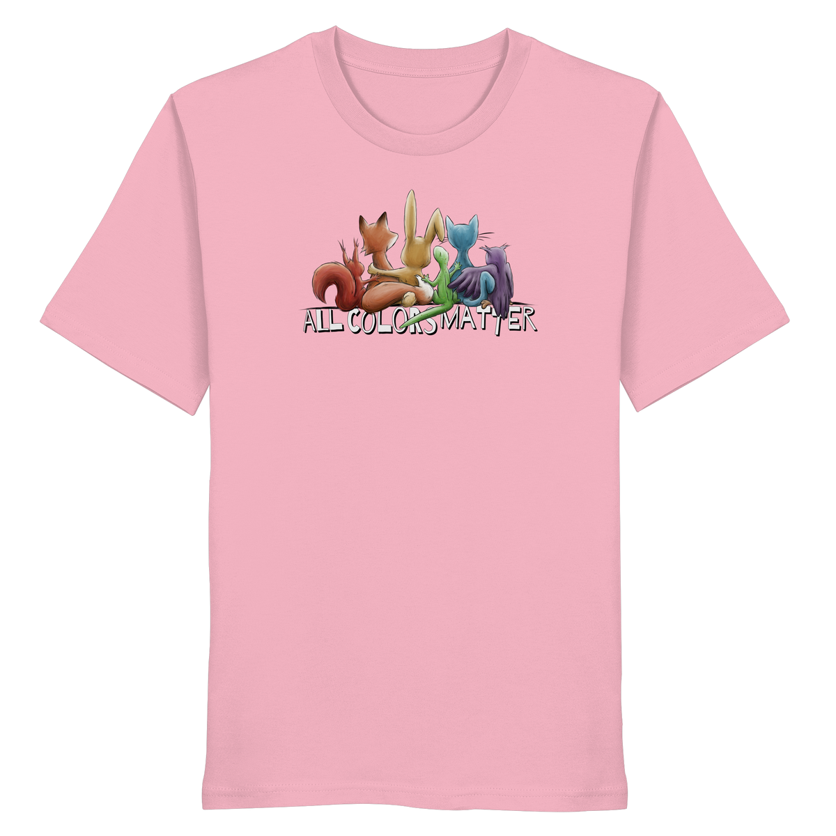 All Colors Matter! Regenbogen Tiere für Vielfalt - Organic Shirt
