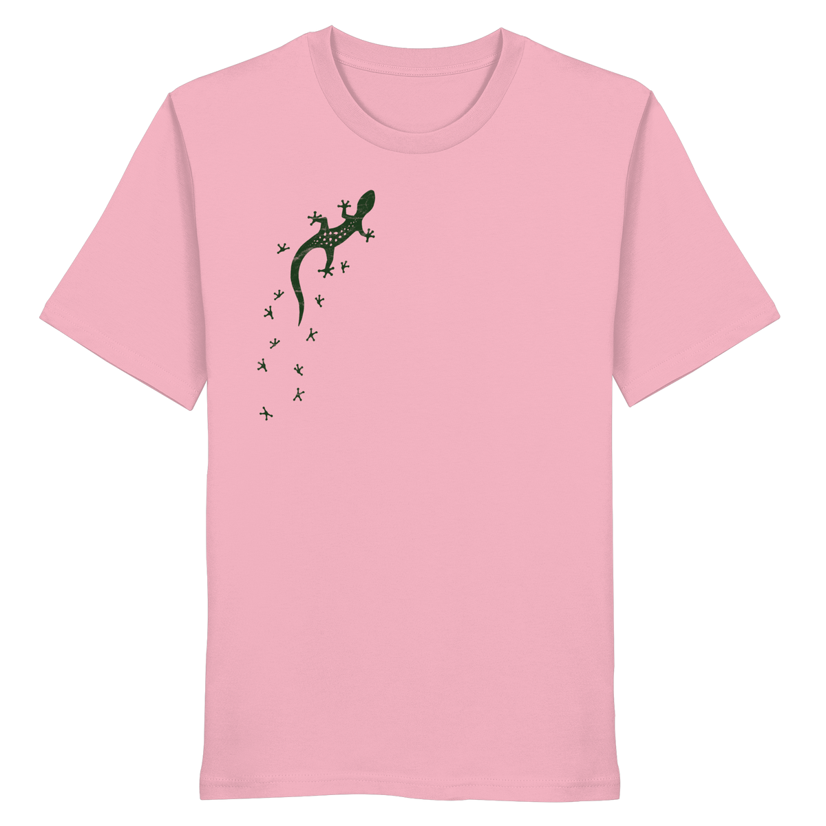 Gecko Eidechse Silhouette dunkel - Organic Shirt