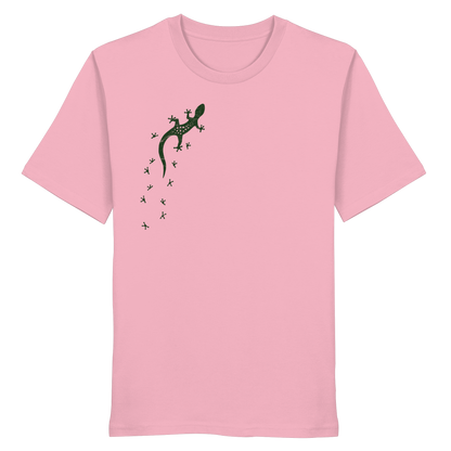 Gecko Eidechse Silhouette dunkel - Organic Shirt