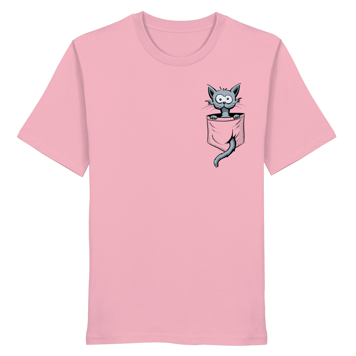 Verrückte Katze in Deiner Brust-Tasche - Organic Shirt