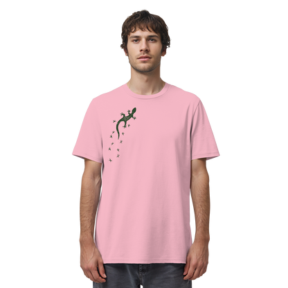 Gecko Eidechse Silhouette dunkel - Organic Shirt