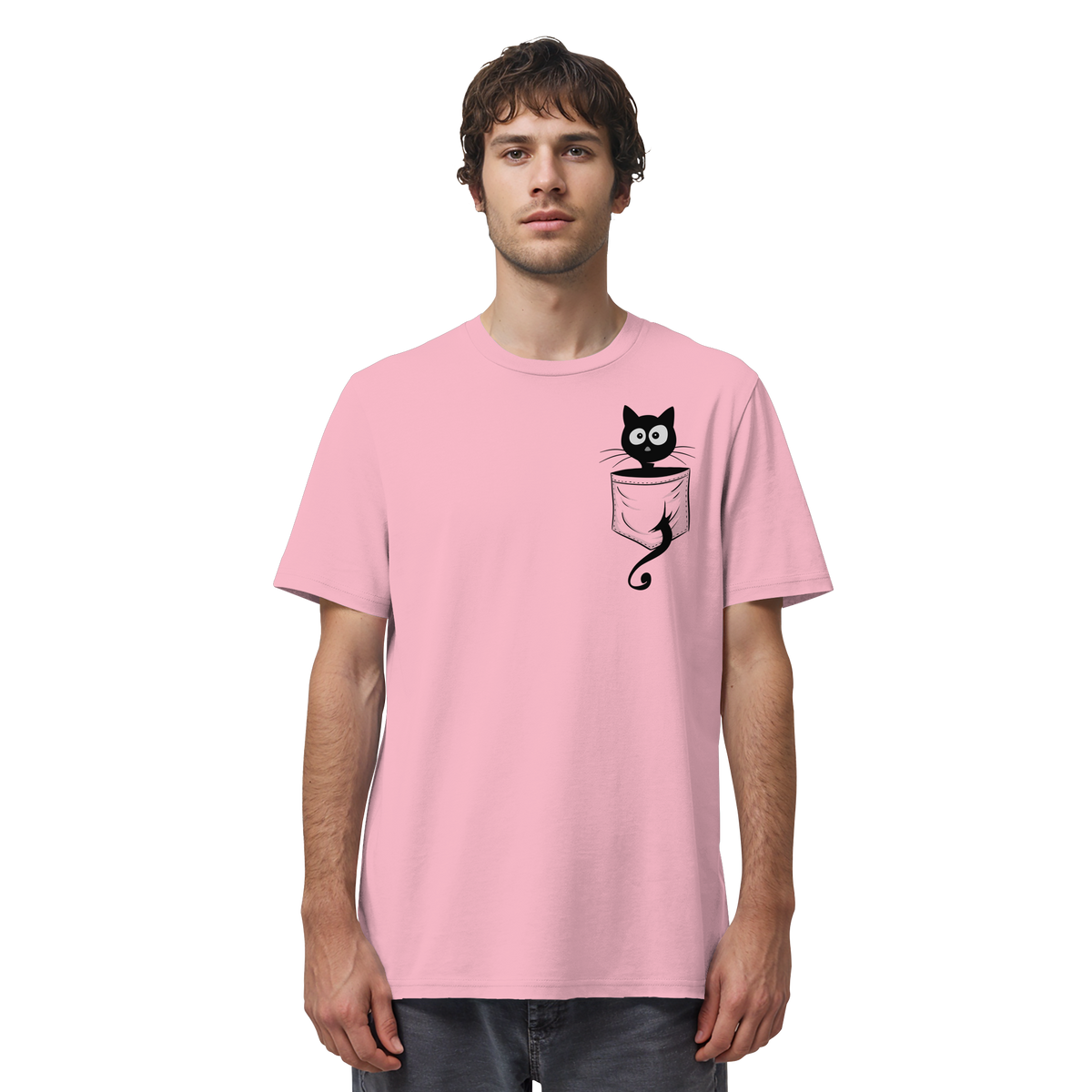 Schwarze Katze in der Tasche - Organic Shirt