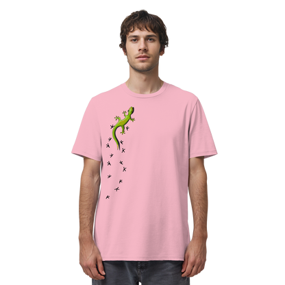 Kletternder Gecko mit Spuren - Organic Shirt