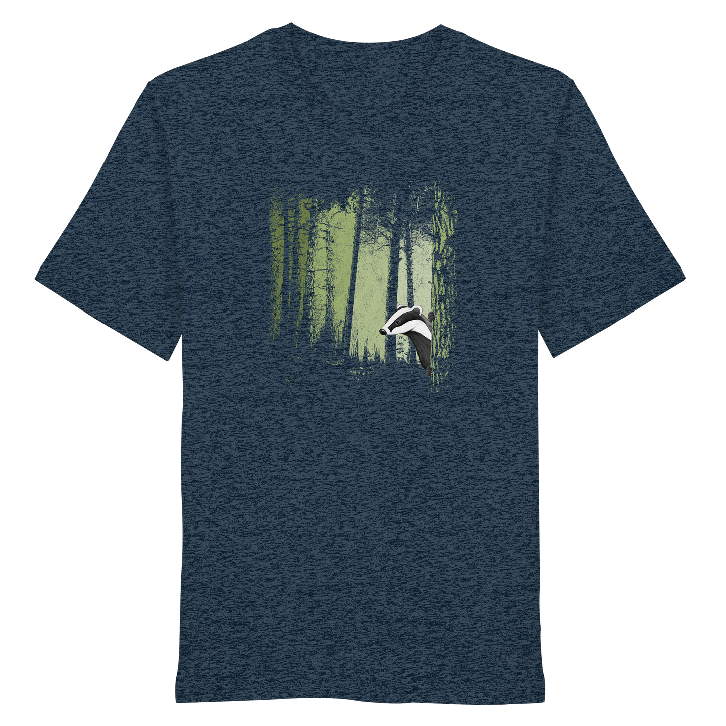 frecher Dachs im Zwielicht Wald - Organic Shirt