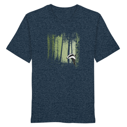 frecher Dachs im Zwielicht Wald - Organic Shirt