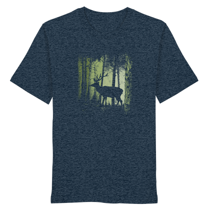 Hirsch im Zwielicht Wald - Organic Shirt