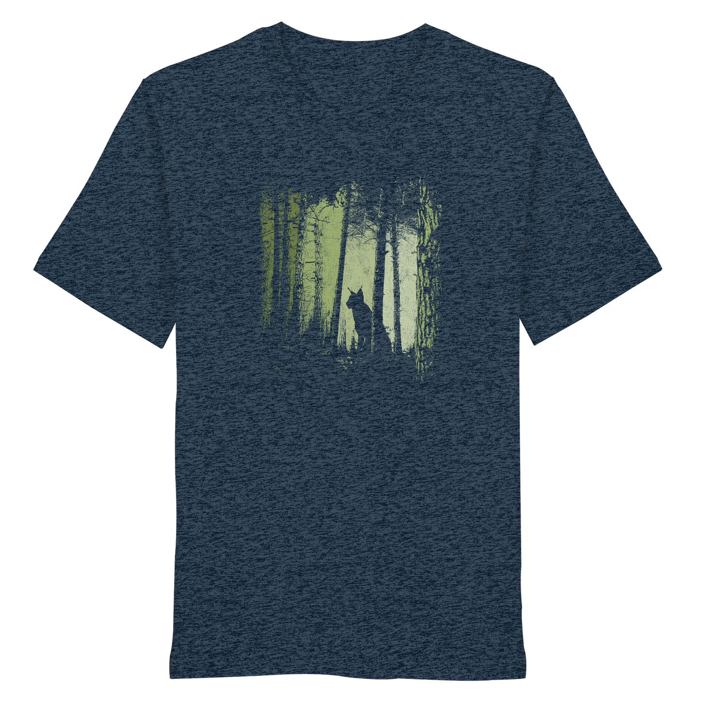 Luchs Wildkatze im Zwielicht Wald - Organic Shirt