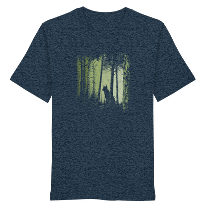 Luchs Wildkatze im Zwielicht Wald - Organic Shirt