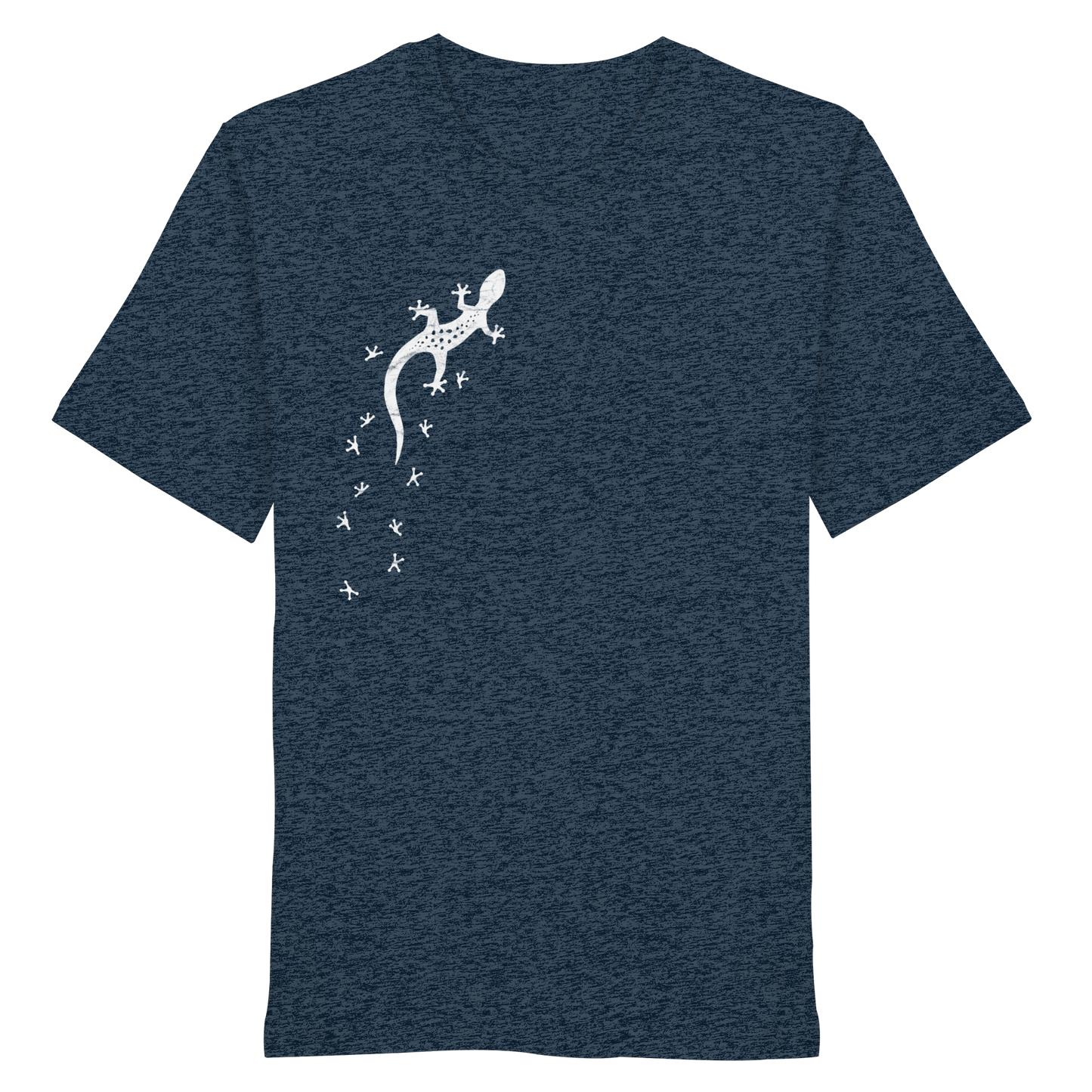 Gecko Eidechse Silhouette hell - Organic Shirt