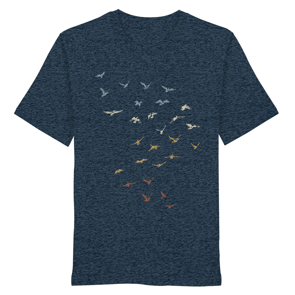 Retro Vogel Schwarm - Organic Shirt
