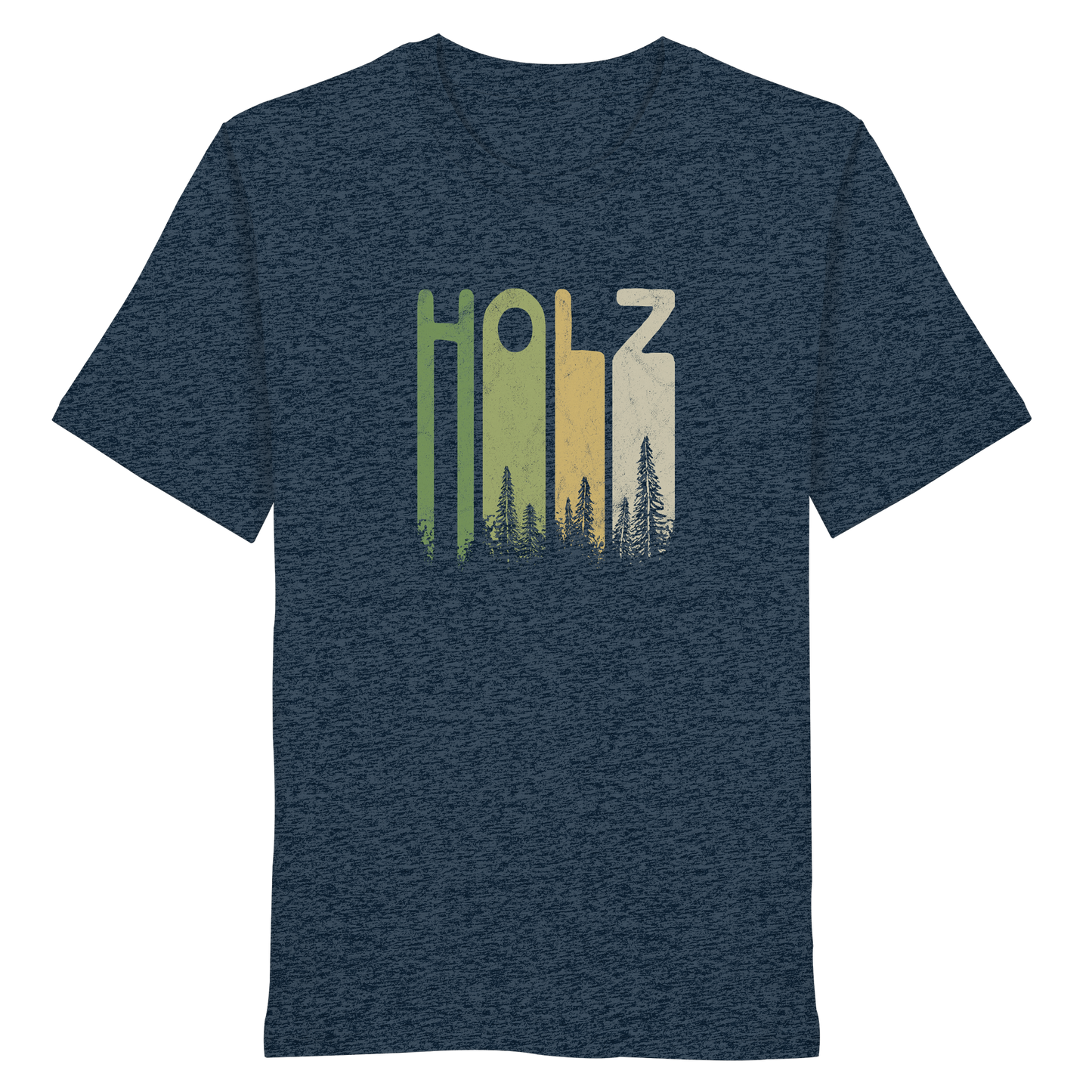 Holz Retro Wald Schriftzug - Organic Shirt