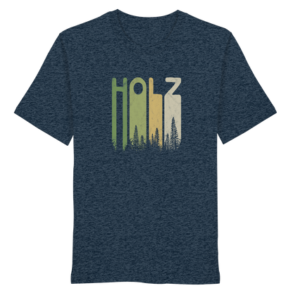 Holz Retro Wald Schriftzug - Organic Shirt