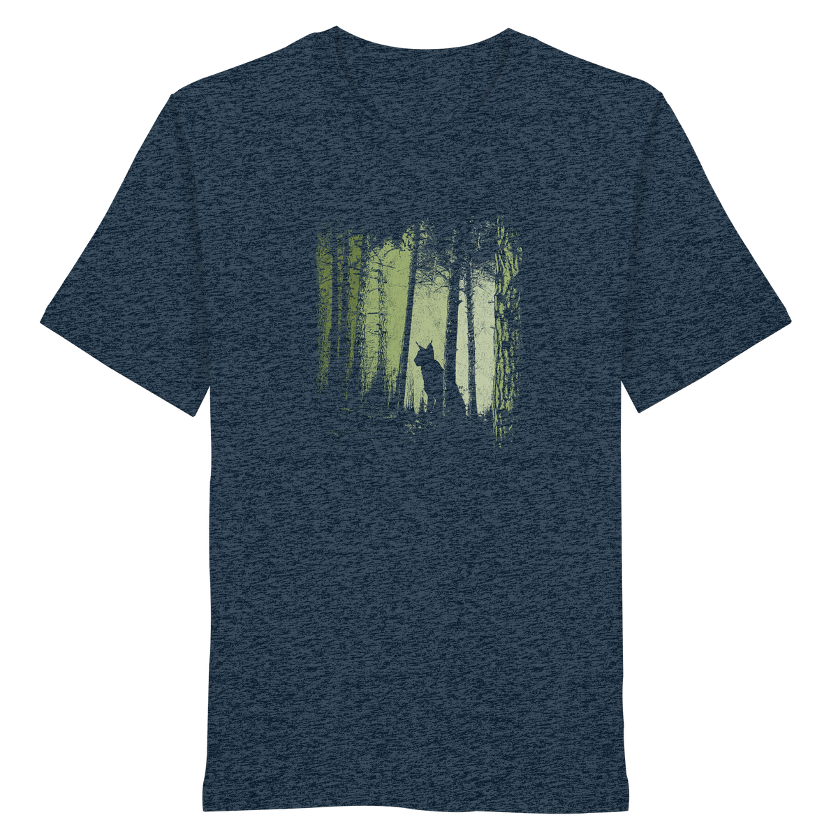Luchs Wildkatze im Zwielicht Wald - Organic Shirt