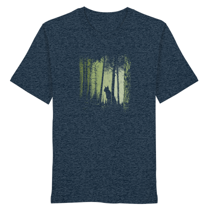 Luchs Wildkatze im Zwielicht Wald - Organic Shirt