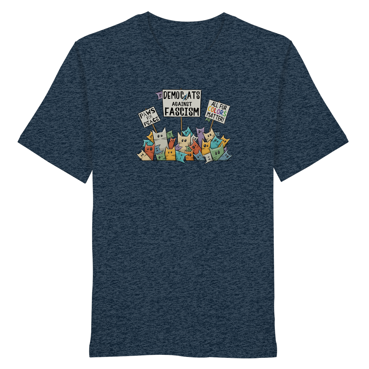 Demo-Katzen gegen Faschismus und für Vielfalt - Organic Shirt