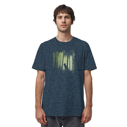 Luchs Wildkatze im Zwielicht Wald - Organic Shirt