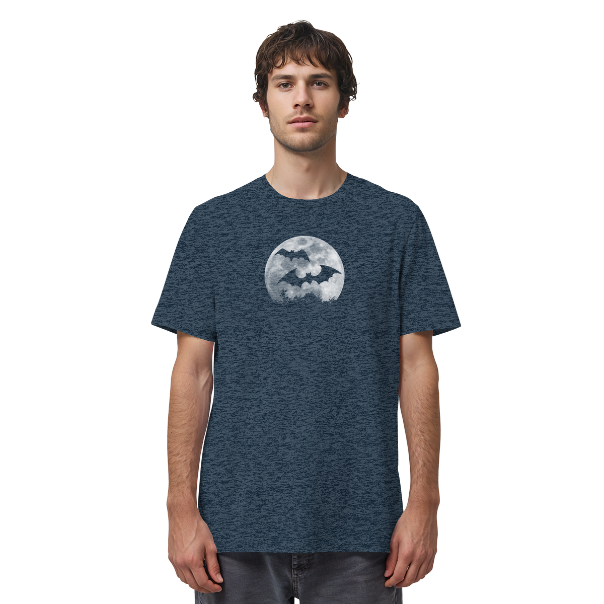 Fledermaus Silhouetten bei Vollmond - Organic Shirt