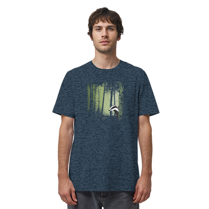 frecher Dachs im Zwielicht Wald - Organic Shirt