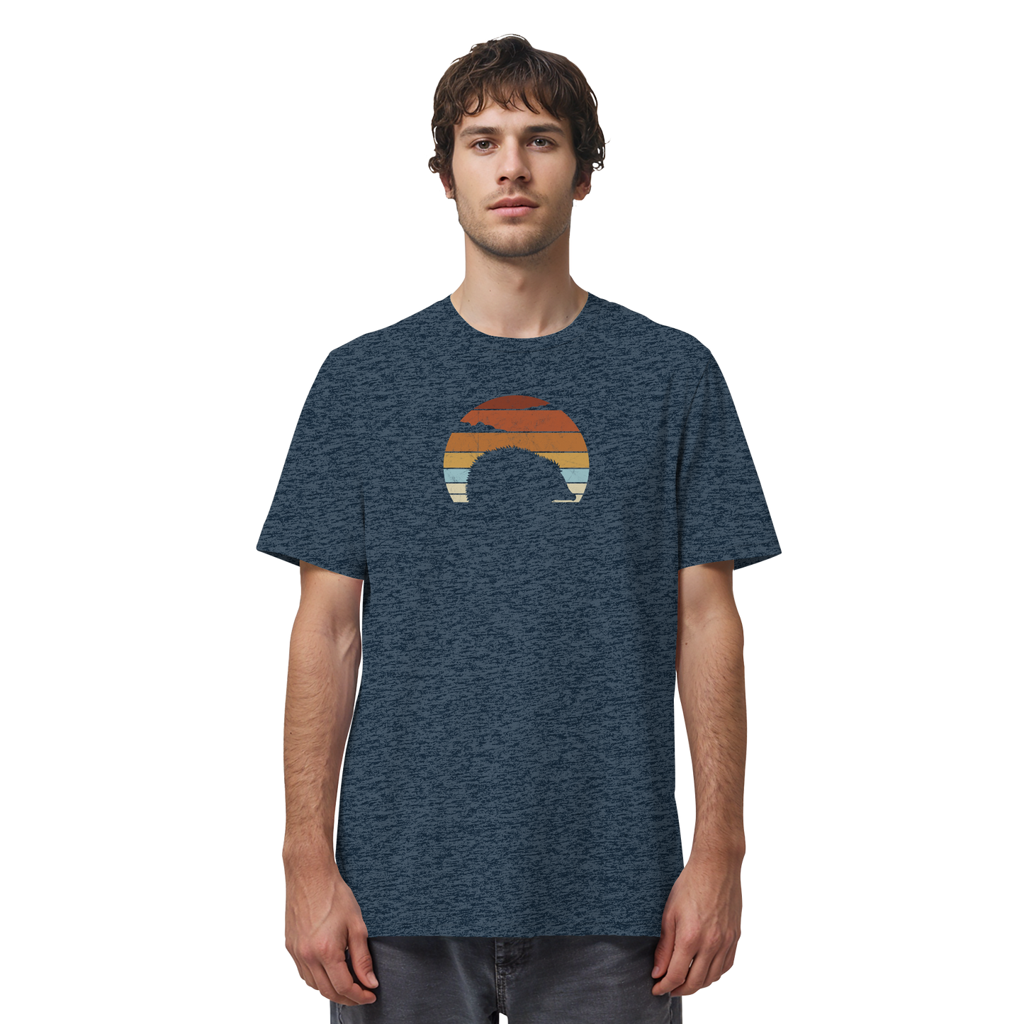 Retro Igel Silhouette im Sonnenuntergang - Organic Shirt