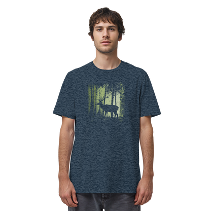 Hirsch im Zwielicht Wald - Organic Shirt
