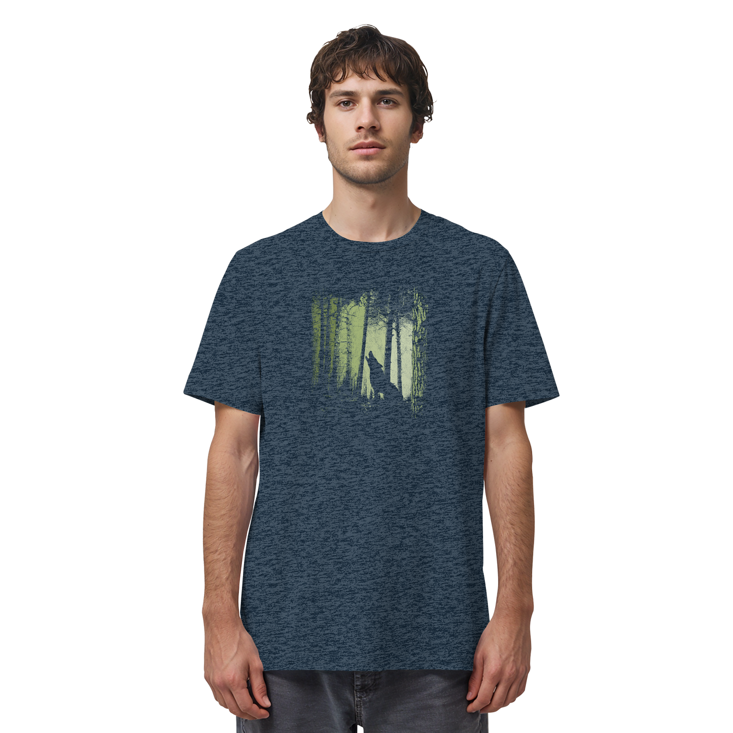 Einsamer Wolf im Zwielicht Wald  - Organic Shirt