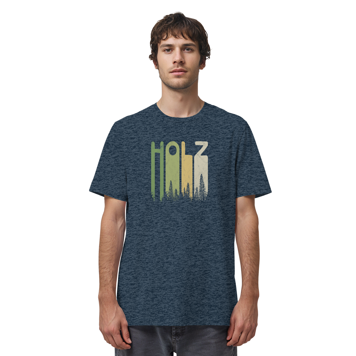 Holz Retro Wald Schriftzug - Organic Shirt