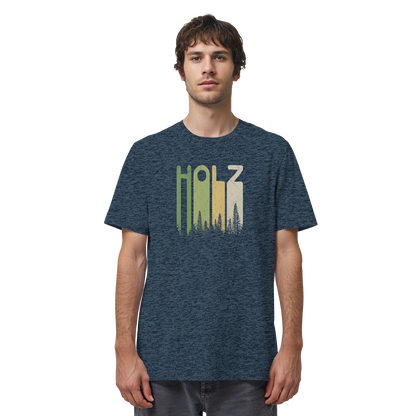 Holz Retro Wald Schriftzug - Organic Shirt