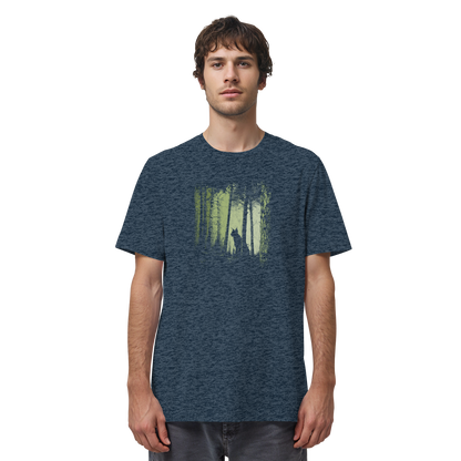 Luchs Wildkatze im Zwielicht Wald - Organic Shirt