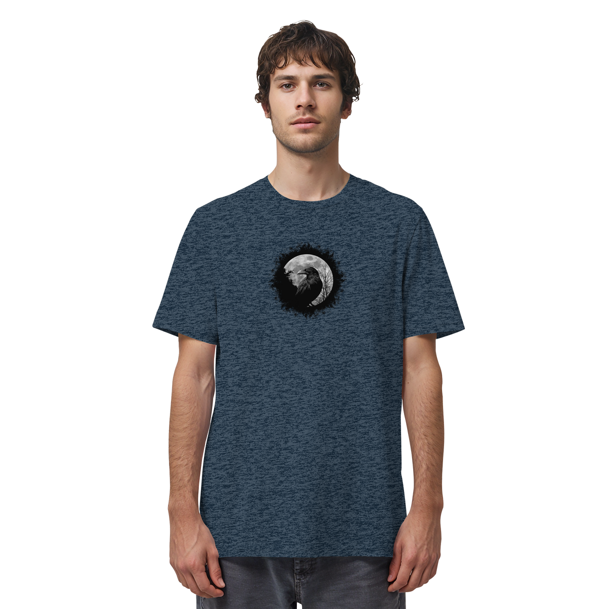 Schwarzer Rabe bei Vollmond  - Organic Shirt