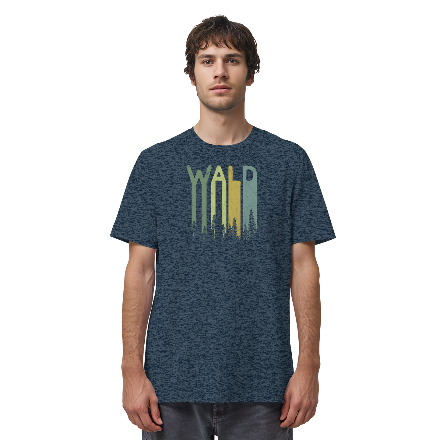 Wald Retro Forst Schriftzug - Organic Shirt