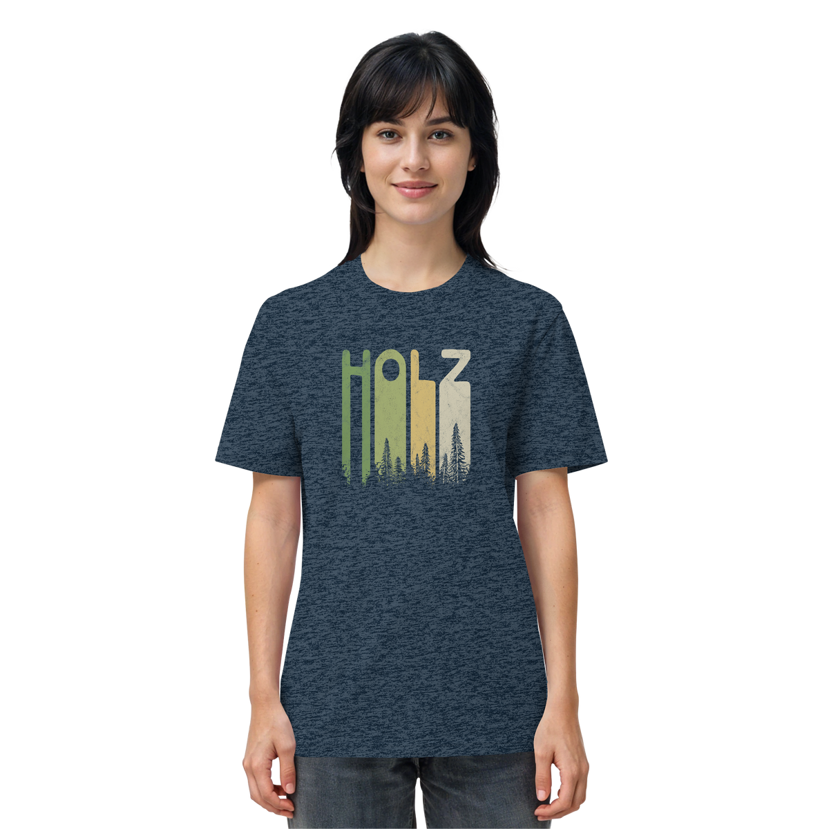 Holz Retro Wald Schriftzug - Organic Shirt