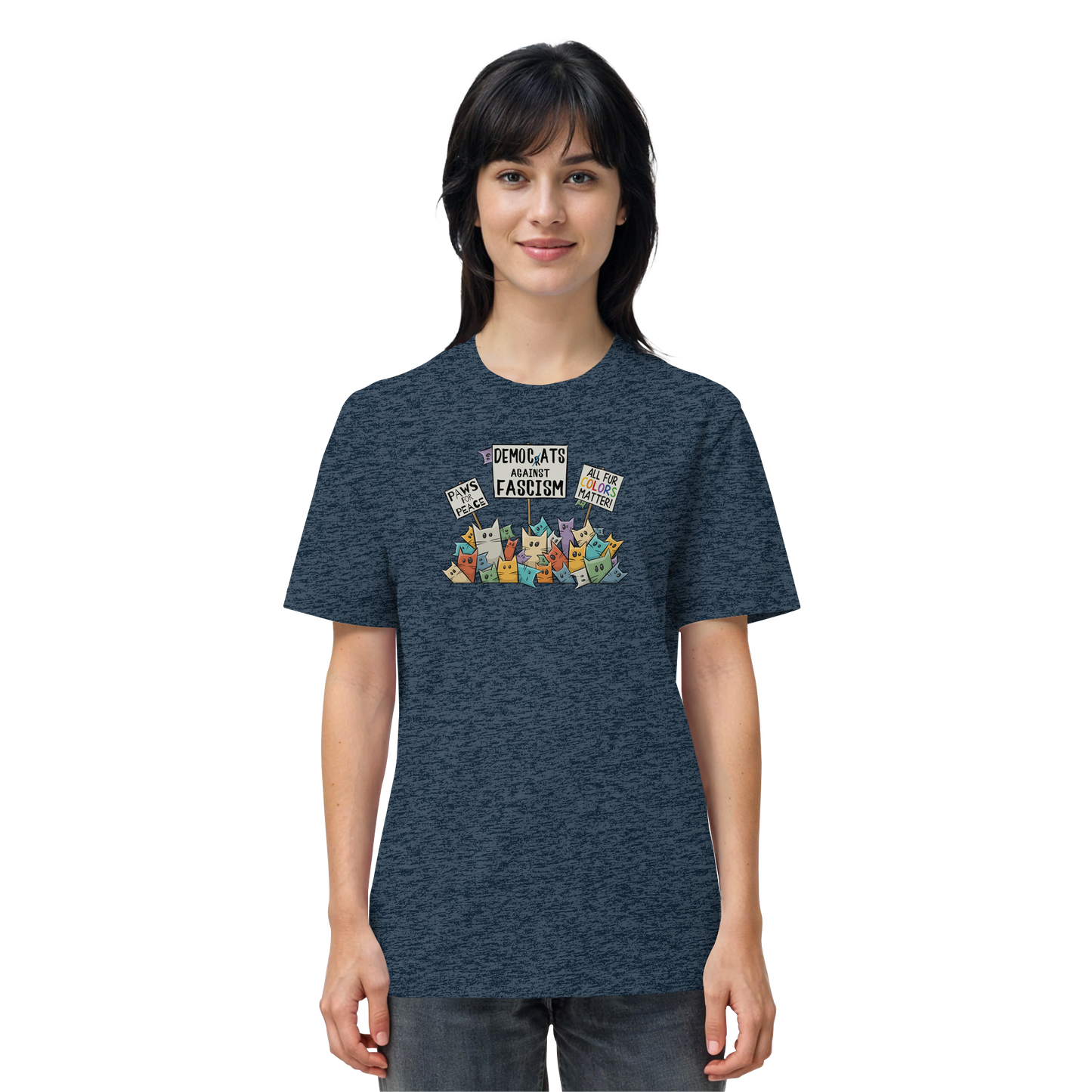 Demo-Katzen gegen Faschismus und für Vielfalt - Organic Shirt