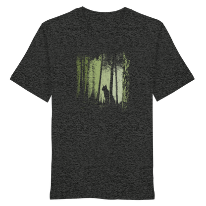Luchs Wildkatze im Zwielicht Wald - Organic Shirt
