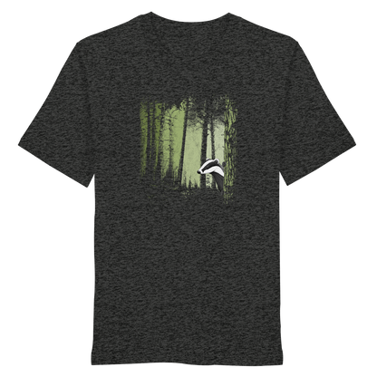 frecher Dachs im Zwielicht Wald - Organic Shirt